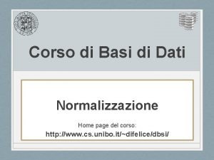 Normalizzazione basi di dati