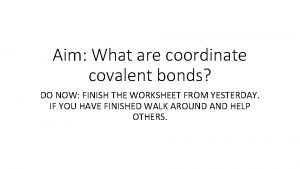 Co coordinate bond