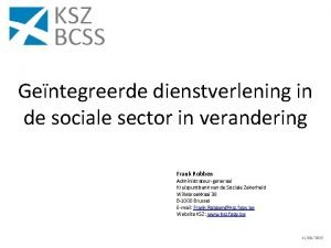Gentegreerde dienstverlening in de sociale sector in verandering