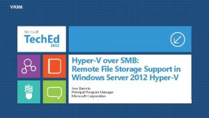 HyperV over SMB Remote File Storage Support in