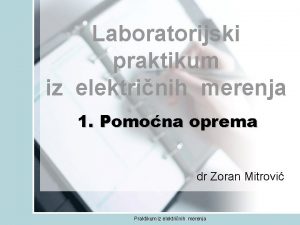 Merenja u elektronici ftn