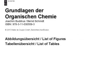 Grundlagen der Organischen Chemie Joachim Buddrus Bernd Schmidt