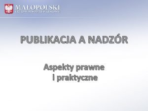 PUBLIKACJA A NADZR Aspekty prawne i praktyczne FUNKCJE