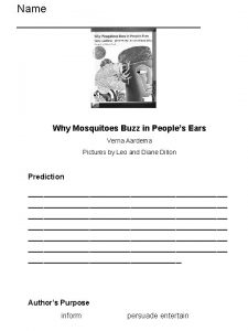 Why mosquitoes buzz in people's ears summary