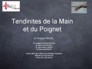 Tendinites de la Main et du Poignet Dr