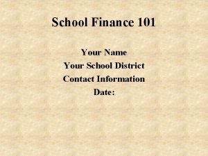Texas school finance 101