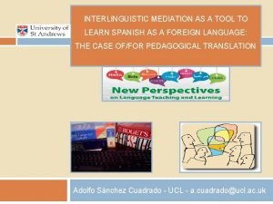 Interlinguistic mediation