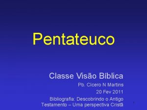 Pentateuco Classe Viso Bblica Pb Ccero N Martins