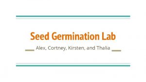 Conclusion of seed germination