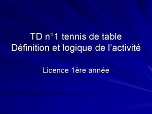 Logique interne tennis de table