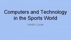 Computers in sports