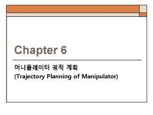 Chapter 6 Trajectory Planning of Manipulator Path vs