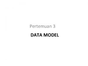 Pengertian model data