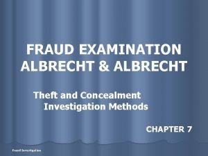 Fraud examination albrecht