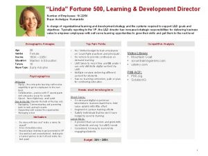 Linda Fortune 500 Learning Development Director Number of