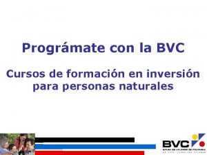 Bvc programacion