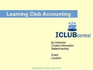 Investment club accounting software