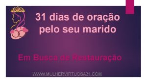 31 dias de oração pelo marido