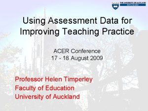 Using assessment data for improving teaching practice