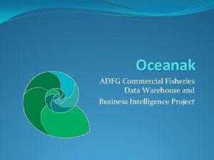 Oceanak ADFG Commercial Fisheries Data Warehouse and Business