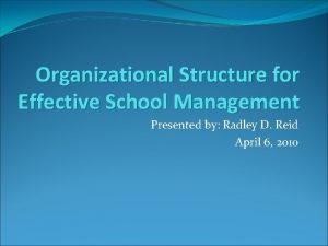 Schools organizational structure