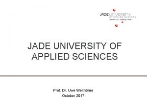 Jade university of applied sciences Jade university of applied sciences