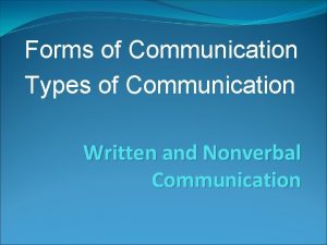 Types of written communication