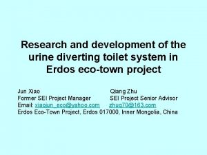 Research and development of the urine diverting toilet