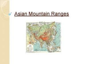 Asian mountain ranges