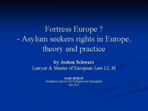 Fortress Europe Asylum seekers rights in Europe theory