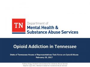 Opioid Addiction in Tennessee State of Tennessee House