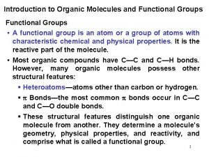 Functional groups in organic chemistry