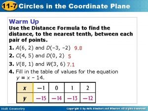 Circles in the coordinate plane quiz