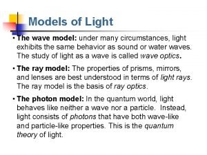 Models of light