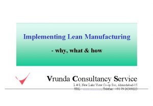 Lean manufacturing consultancy
