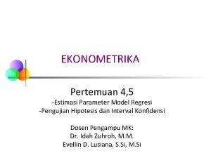 Parameter model ekonometrik