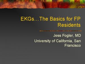 EKGsThe Basics for FP Residents Jess Fogler MD