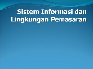 Contoh subsistem intelijen pemasaran