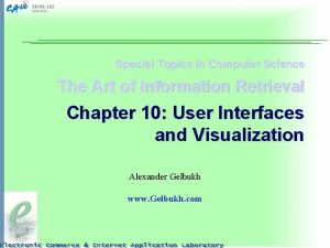 Special Topics in Computer Science The Art of