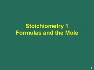 Stoichiometry 1