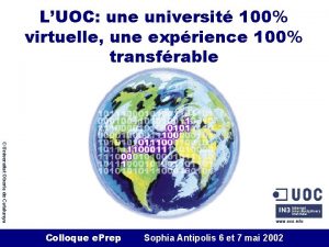 LUOC une universit 100 virtuelle une exprience 100