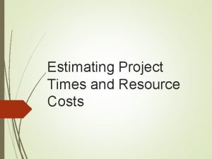 Estimating Project Times and Resource Costs Learning Objectives