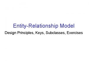 Entity relationship model exercises