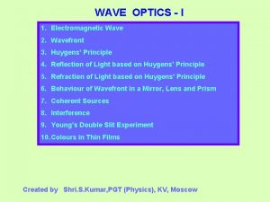 Huygens principle of wavefront