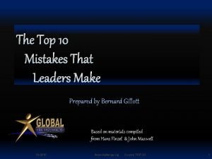 Top 10 mistakes leaders make