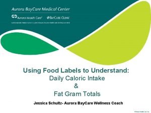 Using Food Labels to Understand Daily Caloric Intake