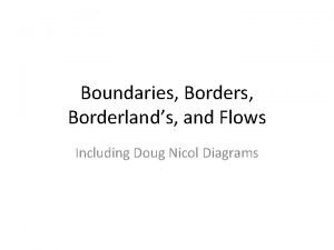 Boundaries Borders Borderlands and Flows Including Doug Nicol