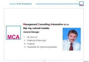 Partner fr Automotive MCA Management Consulting Automotive s