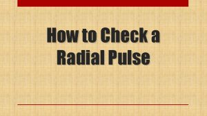 Site of radial pulse