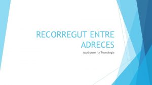 RECORREGUT ENTRE ADRECES Appliquem la Tecnologia LLISTA DE